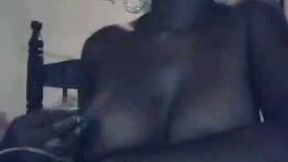 Damn hot big breasted webcam Dominican lady played with boobs