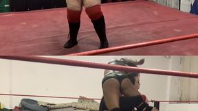 Giantess vs toned wrestler