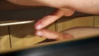 Twink humps mirror and shoots his load