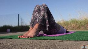 Yoga Feet Close Up with Hot Babe During Covid-19