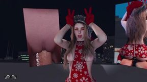 3D VR Hentai Strip with 7 Stunning Christma Stellas