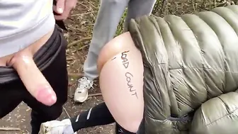 Amateur gay cruising outdoor bareback gangbang with big cock studs