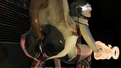 The AI ​​girl's ass and pussy received two cocks at the same time