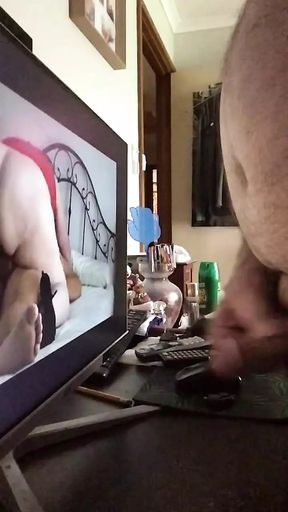 wanking to porn
