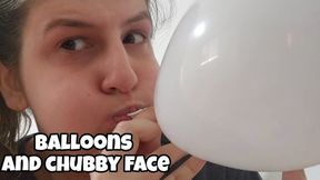 Chubby Face Girl Blowing Up Balloons – My Cheeks Get Huge (balloon inflation)