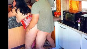 Surprise Fuck in the Kitchen with the Stepmother