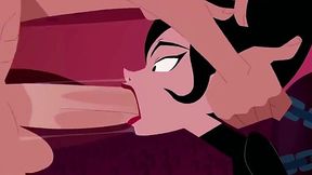 Samurai Jack Porn Cartoon: Chained Slim Brunette Ashi Gets Deepthroated By an Endowed Dude