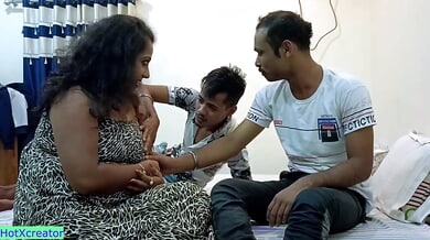 Indian girlfriend betrays her partner in steamy foursome with three eager men