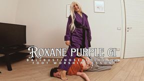 Roxane purple gi ballbusting selfdefense foot worship