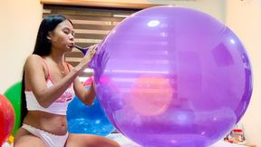 Sexy Camylle Blows To Pop Your New Purple Globos 24 Inch Crystal Balloon