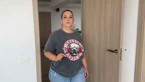 Spied trying on regular panties