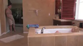 Hairy Pussy Cumshots: Blonde Doggy Bath, Busty Couch BJ & Tanned Pool Grass Fucks!