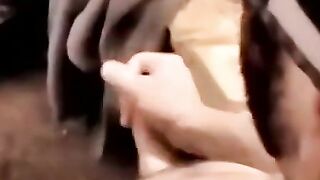 Amateur Teen Handjob Helps Older Guy Jerk Off And Blow Job For A Huge Load On Her Face