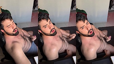 Vincent Stroking His Big Cock Till A Hot Thick Load Explode