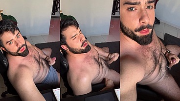 Vincent Stroking His Big Cock Till A Hot Thick Load Explode