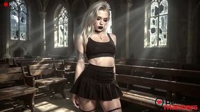 i paid a goth girl to have sex in an old church, but her stepmother came instead?? [ai]