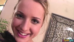 jiggling d-cups blonde nancy sweet shaken and satisfied