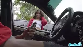 Dick Flash Teen Gives Me Hand Job in Public Lot after She Sees My BBC