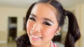 ”Asian cutie Kandi goes down to polish rock hard pecker”