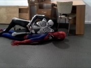 finned skeleton verses spiderman