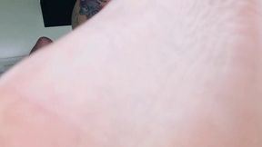 Slave sees master's nylon stockings and feet during intimate session