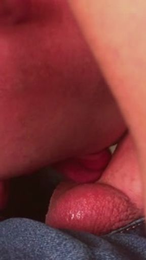 Guy in jeans sucks his own dick - Friday relax! (Self Suck &amp; Oral Creampie)