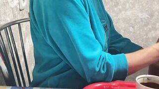 Stepmom drinks coffee with stepsons sperm giant cummed taboo bdsm