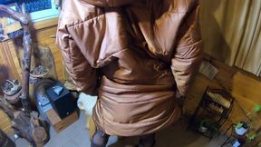 Milfycalla- Smoking and a Lot of Cum on My New Light Brown Long Jacket 181