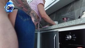 As soon as my husband went to the store, he immediately fucked me in all holes!