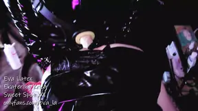 Mistress Eva latex and Ekaterina Krieg deepthroat and anal femdom