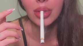 Countown JOI while smoking in leather pants and pushing your jewels with my heels