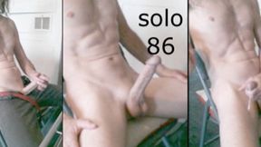 Heteroflexible K solo V86: thin fit muscular hung older twunk jerking to porn on laptop