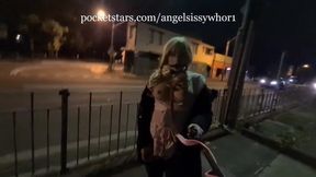 Gagged sissy maid hooker on the streets