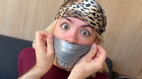 CAUGHT After Coachella?! Nani Gets Her Mouth PACKED and TIGHTLY Tape Gagged Mid-Dancing! (4K) - tape bondage, topless, mouth stuffed, struggling