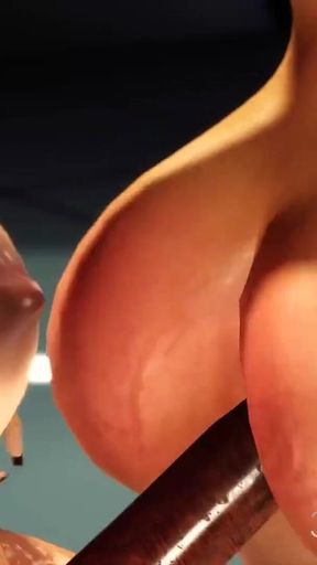 Super sexy 3d dickgirl fucks a horny blonde in the space station