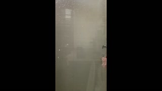 Sweaty showering after the gym