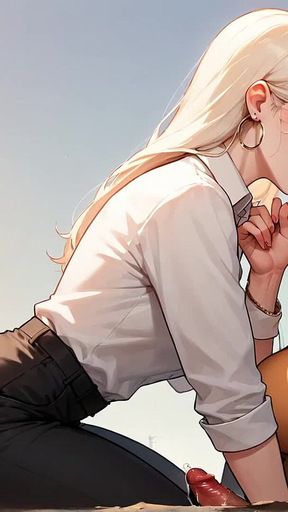 A Transvestite Wearing Taut Ebony Pants and a Green T-shirt Leans Backward in the Greatest Femboy XXX Porn!