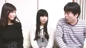 Lustful Japanese beauty with huge natural breasts gets her stockings pulled off