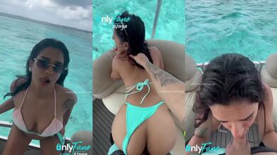 Latina choke on fresh cum bath off beach with amateurs watching