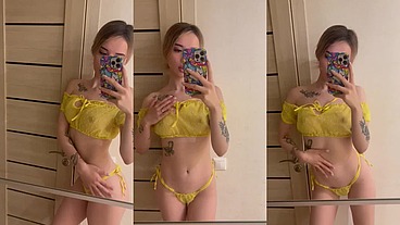 Yellow Lingerie Masturbation: Part 1