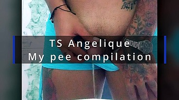 TS Angelique - Pee compilation
