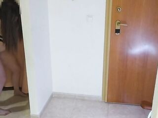 Wife screws the delivery chap while the husband watches. Cuckold fucks after