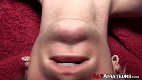Alternative pierced amateur jerking off this throbbing cock