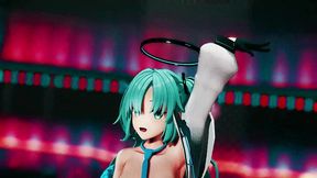 hayase yuuka hentai blue archive no bra dance queencard mmd 3d clear blue hair