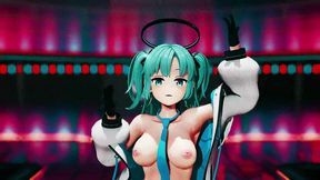 hayase yuuka hentai blue archive no bra dance queencard mmd 3d clear blue hair