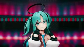 hayase yuuka hentai blue archive no bra dance queencard mmd 3d clear blue hair