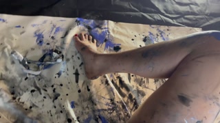 Bailey Brewer strips and paints a masterpiece with her Love is Art kit.