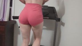 18-Year-Old Jenna pink shorts pull down ass shake spread sniff