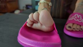 Ruslana - Head Of Slave In Chest Lick Pink Kappa Flip Flops And Heels - Part 1