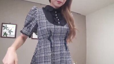 A slender, big-breasted Japanese beauty. Blowjob and shaved creampie sex, uncensored, stripping